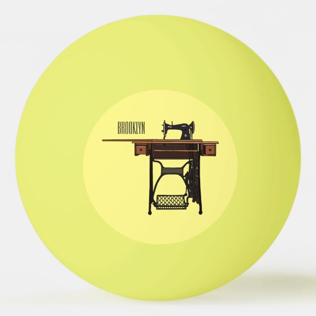 Balle De Ping Pong Illustration de la machine à coudre (Devant)