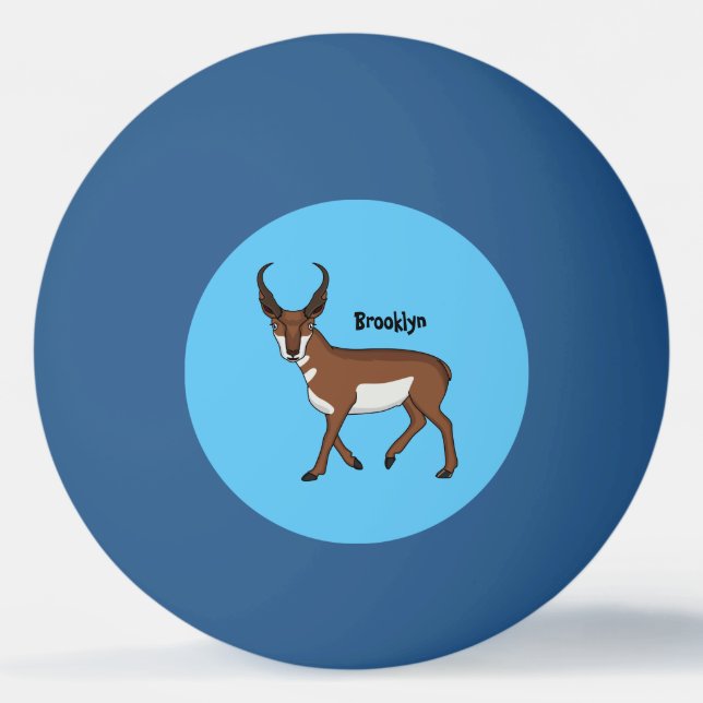 Balle De Ping Pong Illustration de l'antilope Pronghorn (Devant)