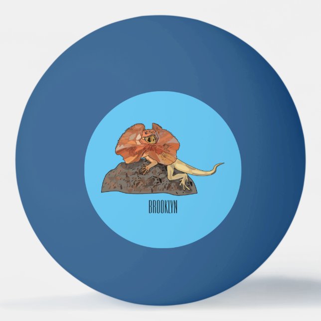 Balle De Ping Pong illustration de lézard à collerette de dessin anim (Devant)