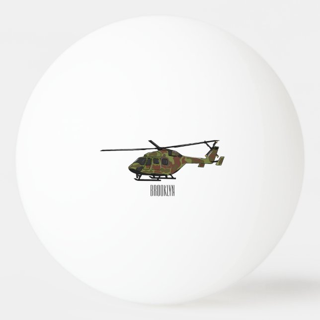 Balle De Ping Pong Illustration de l'hélicoptère de l'armée (Devant)