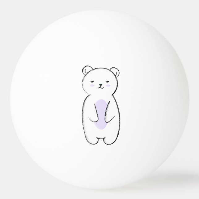 Balle De Ping Pong Illustration de l'ours polaire mou (Devant)