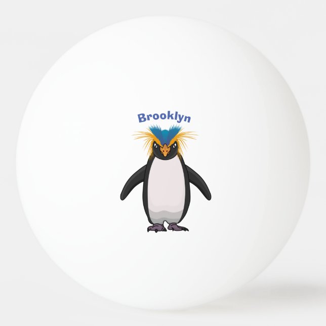 Balle De Ping Pong Illustration de mignon macaroni pingouin (Devant)
