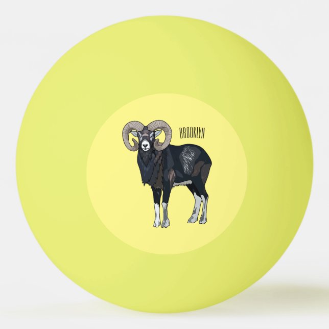 Balle De Ping Pong Illustration de mouflon, mouton (Devant)