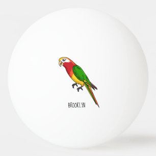 Balle De Ping Pong Illustration de perroquet de dessin animé mignon e