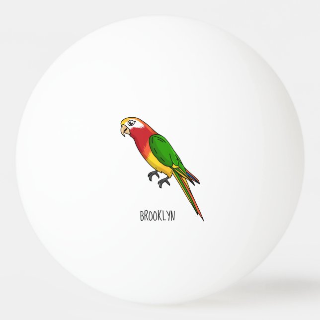 Balle De Ping Pong Illustration de perroquet de dessin animé mignon e (Devant)