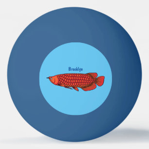 Balle De Ping Pong Illustration de poisson Arowana rouge de dessin an