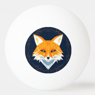 Balle De Ping Pong Illustration de renard polygonal avec ornement cél