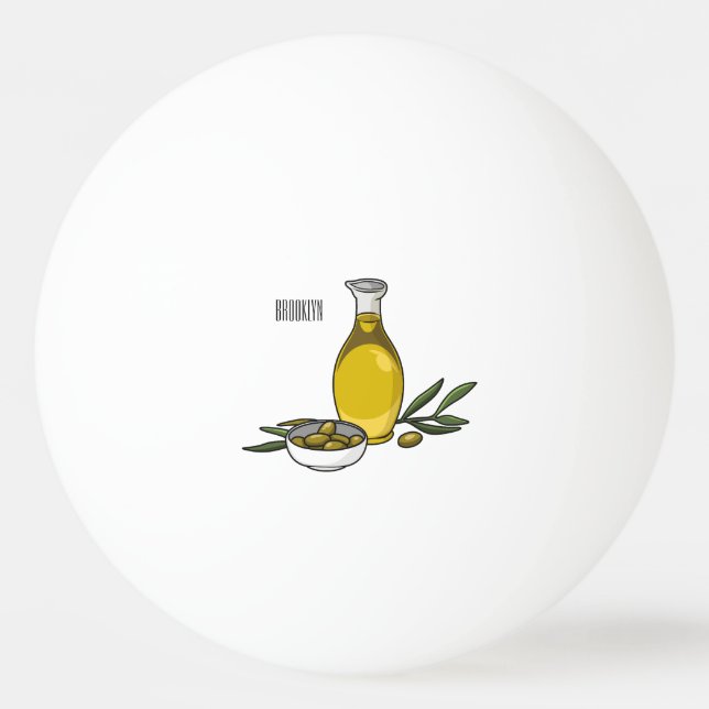 Balle De Ping Pong Illustration d'huile d'olive (Devant)