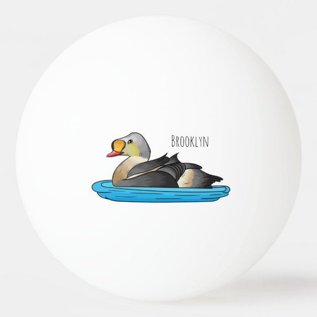 Balle De Ping Pong Illustration d'oiseau de l'eider King (Devant)