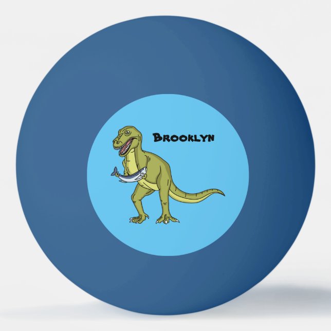 Balle De Ping Pong Illustration drôle de dinosaure T rex  (Devant)
