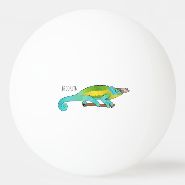 Balle De Ping Pong Illustration du caméléon de Jackson (Devant)