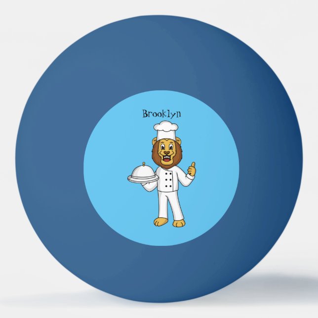 Balle De Ping Pong Illustration du chef mignon lion (Devant)