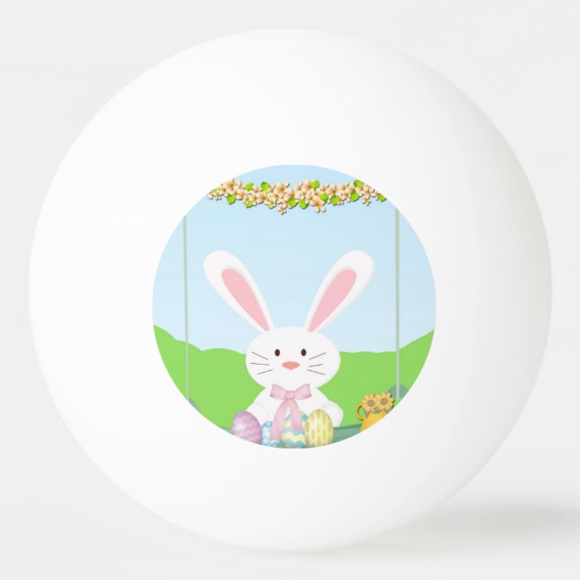 Balle De Ping Pong Illustration du lapin de Pâques (Devant)