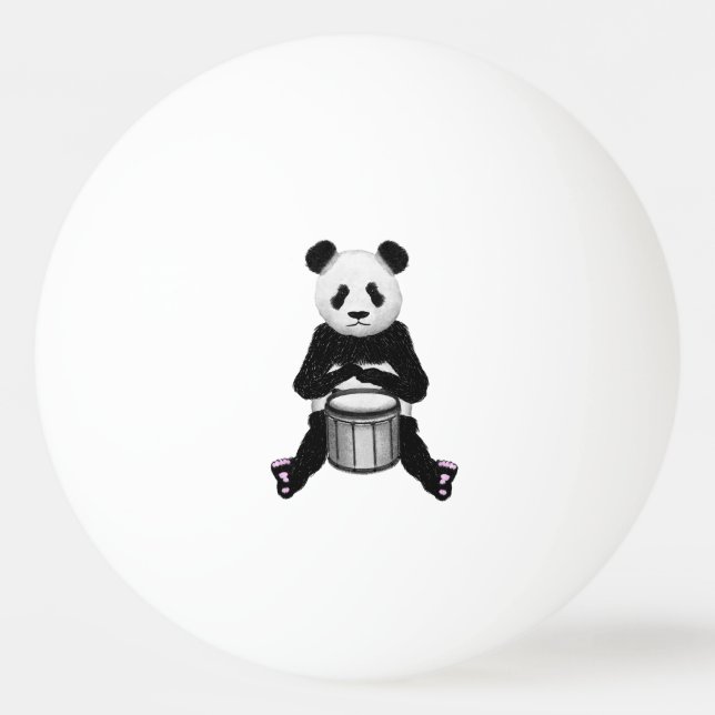 Balle De Ping Pong Illustration du tambour de l'ours de panda (Devant)