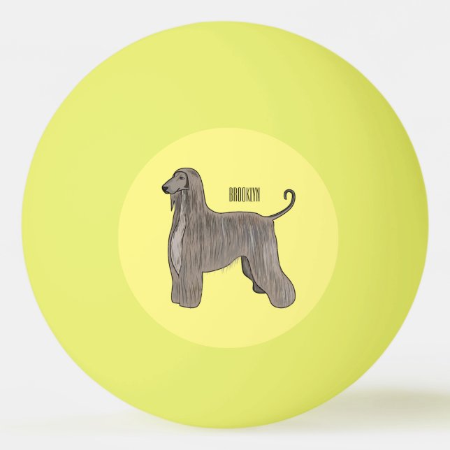 Balle De Ping Pong Illustration d'un chien hound afghan (Devant)