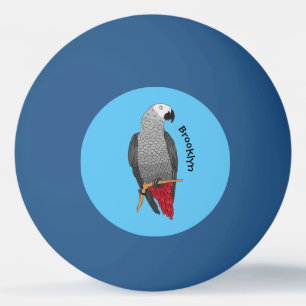 Balle De Ping Pong Illustration d'un perroquet gris en Afrique
