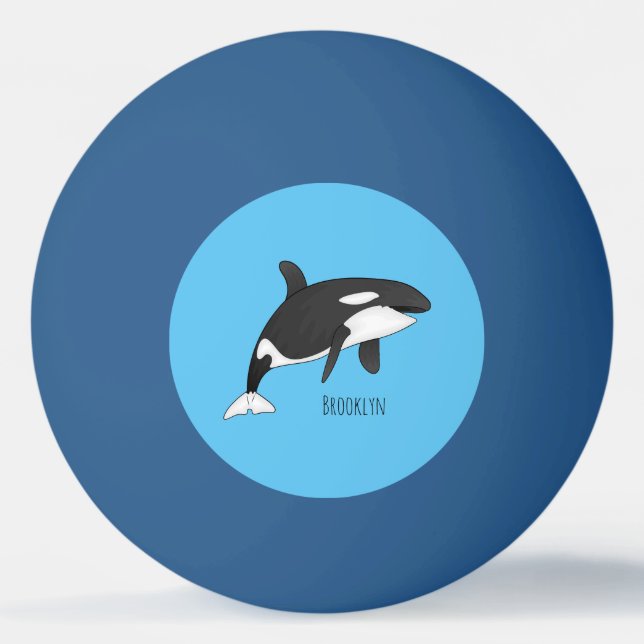 Balle De Ping Pong Illustration d'une baleine tueuse (Devant)