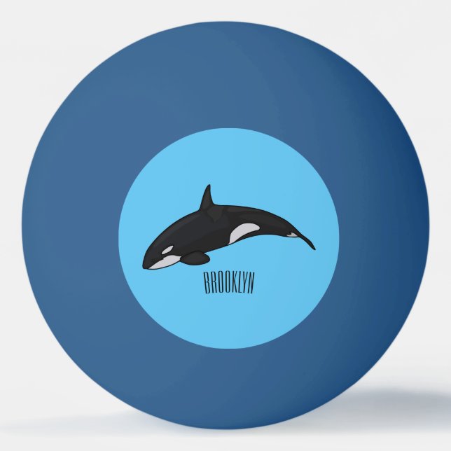 Balle De Ping Pong Illustration d'une baleine tueuse (Devant)