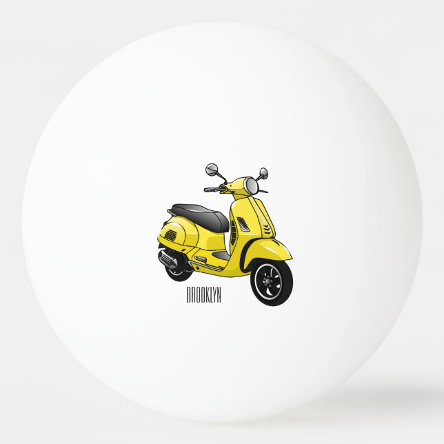 Balle De Ping Pong Illustration d'une moto cyclable (Devant)