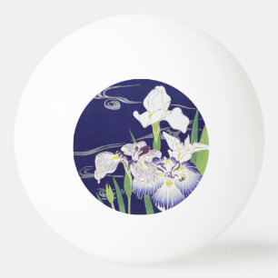 Balle De Ping Pong Impression d'art Iris Japonais Vintage Kogyo Tsuki
