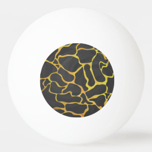 Balle De Ping Pong Impression Giraffe noir et jaune