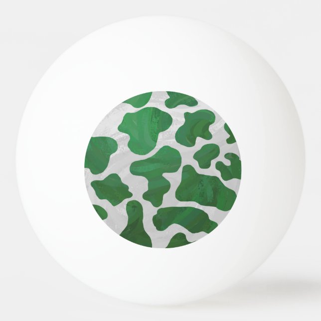 Balle De Ping Pong Impression verte et blanche de vache (Devant)