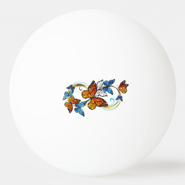 Balle De Ping Pong Infini de papillons monarques (Devant)