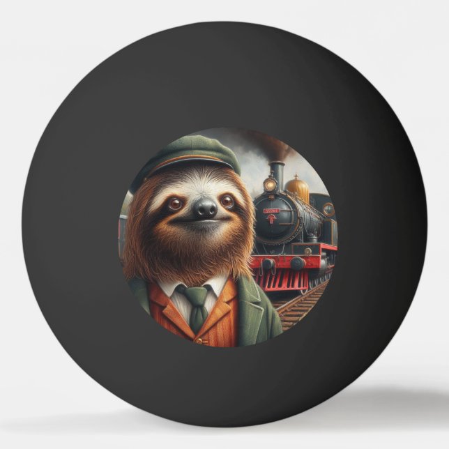 Balle De Ping Pong Ingénieur de train Sloth (Devant)