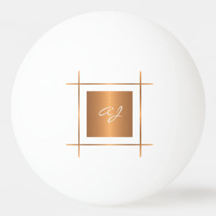 Balle De Ping Pong Initiale de monogramme typographie or script stylé