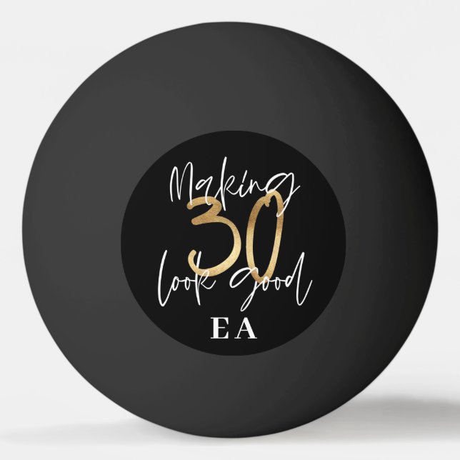 Balle De Ping Pong Initiales de 30e anniversaire personnalisées cadea (Devant)