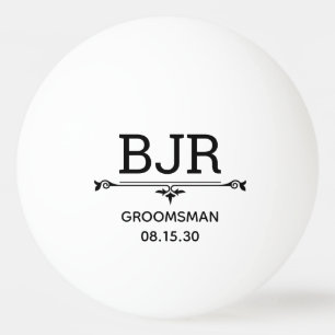 Balle De Ping Pong Initiales du Groomsman