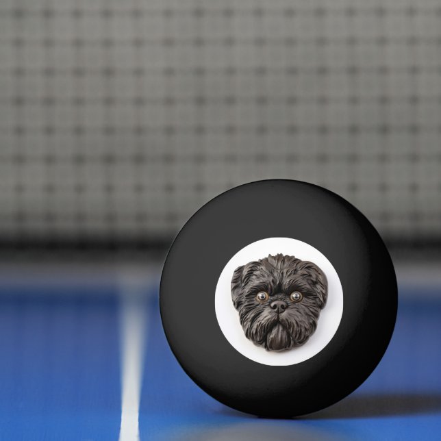 Balle De Ping Pong Inspiré 3D d'Affenpinscher (Filet)