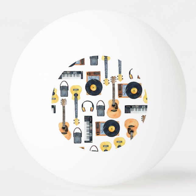 Balle De Ping Pong Instruments de musique : aquarelle transparente (Devant)