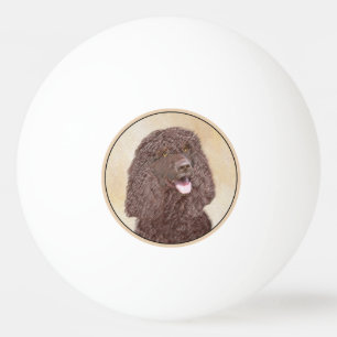 Balle De Ping Pong Irish Water Spaniel Peinture - Original Dog Art