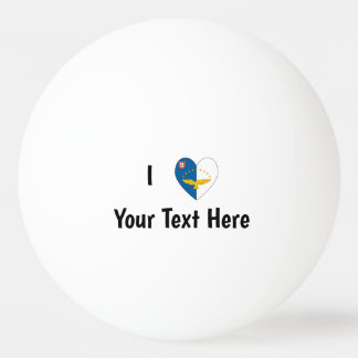 Balle De Ping Pong J'aime (Cœur de drapeau des Açores) Personnalisé 
