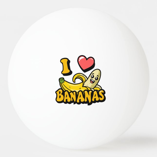 Balle De Ping Pong J'aime les bananes (Devant)