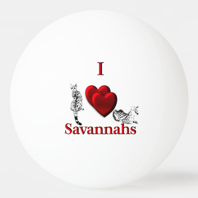 Balle De Ping Pong J'aime Savannah Chat Argent (Devant)