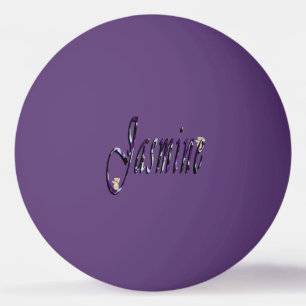 Balle De Ping Pong "Jasmine" Nom de fille floral violet,