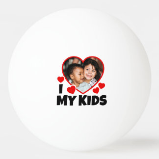 Balle De Ping Pong J'Coeur Mes Enfants Photo Personnalisée