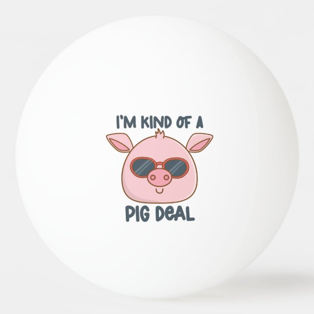 Balle De Ping Pong Jeu de mots drôle sur les cochons (Devant)