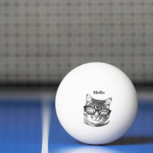 Balle De Ping Pong Jeu de tennis de table personnalisé avec le chat l