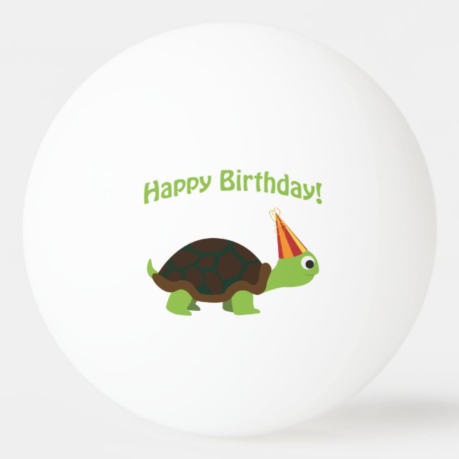 Balle De Ping Pong Joli anniversaire ! Tortue (Devant)