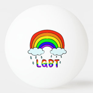 Balle De Ping Pong Joli arc-en-ciel mignon doodle LGBTQ