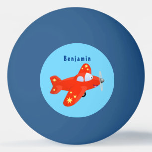 Balle De Ping Pong Joli avion rouge volant illustration de dessin ani