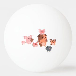 Balle De Ping Pong Joli Cartoon Pig Famille Ping Pong Ball