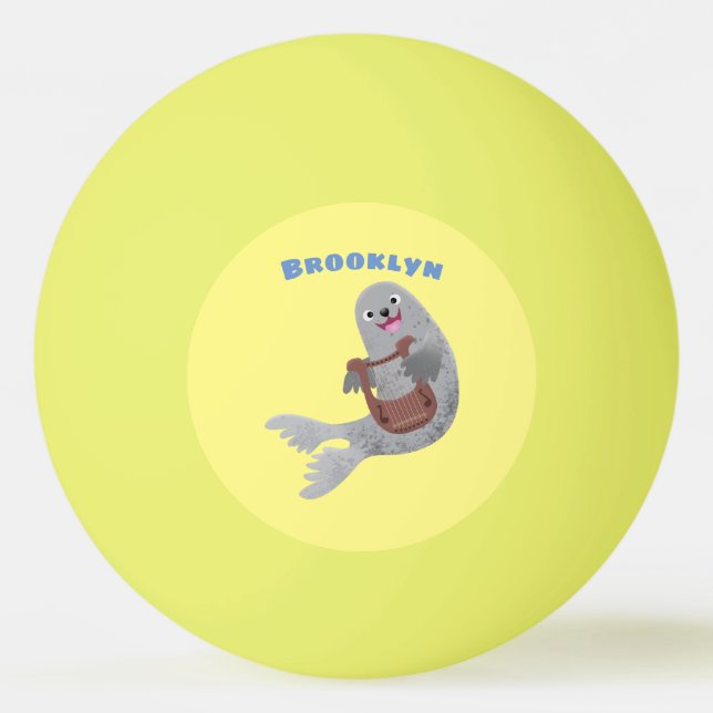 Balle De Ping Pong Joli dessin animé sur le phoque du Groenland (Devant)