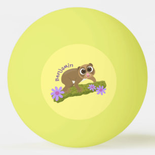 Balle De Ping Pong Joli lenteur loris sur dessin de branche