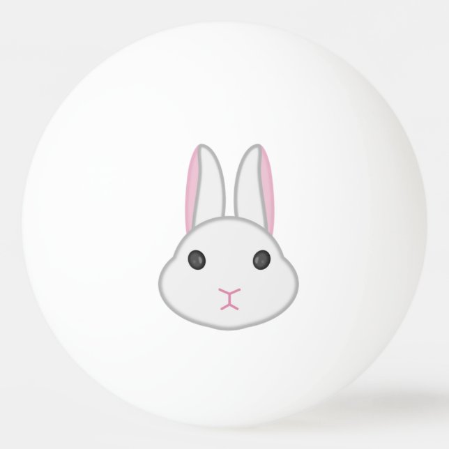 Balle De Ping Pong Joli visage blanc lapin (Devant)