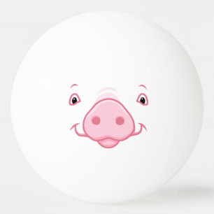 Balle De Ping Pong Joli visage de cochon rose