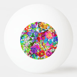 Balle De Ping Pong Jolies fleurs magiques colorées